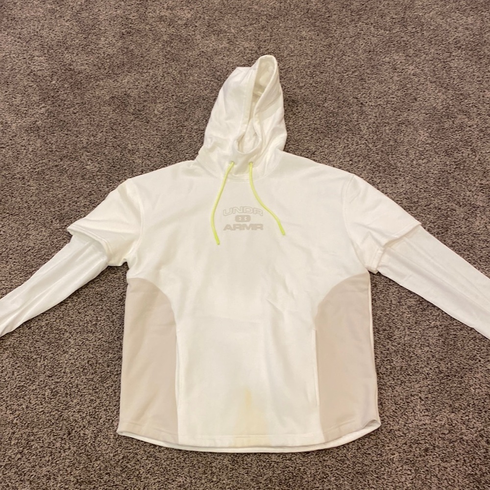 Under Armour mens moments fleece hoodie L white 1351338
